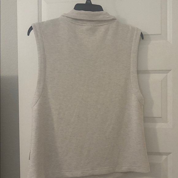 Varley Magnolia Half-Zip Tank Top ivory SZ L double soft hold zipper athleisure - Picture 2 of 10